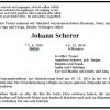 Scherer Johann 1932-2016 Todesanzeige